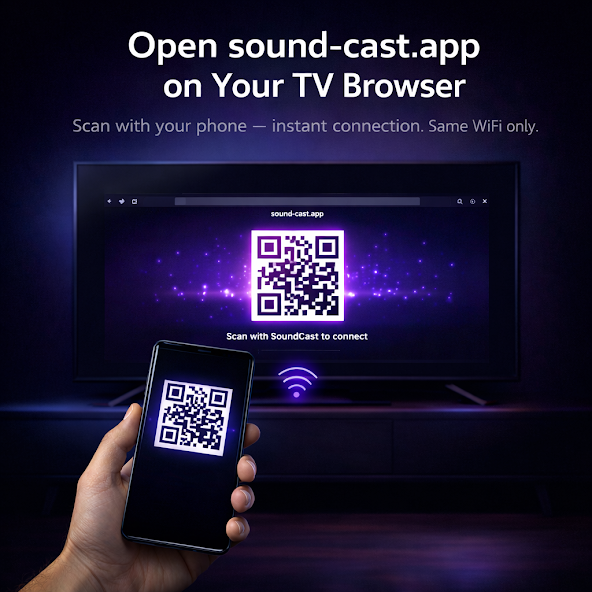 SoundCast album art on TV screenshot